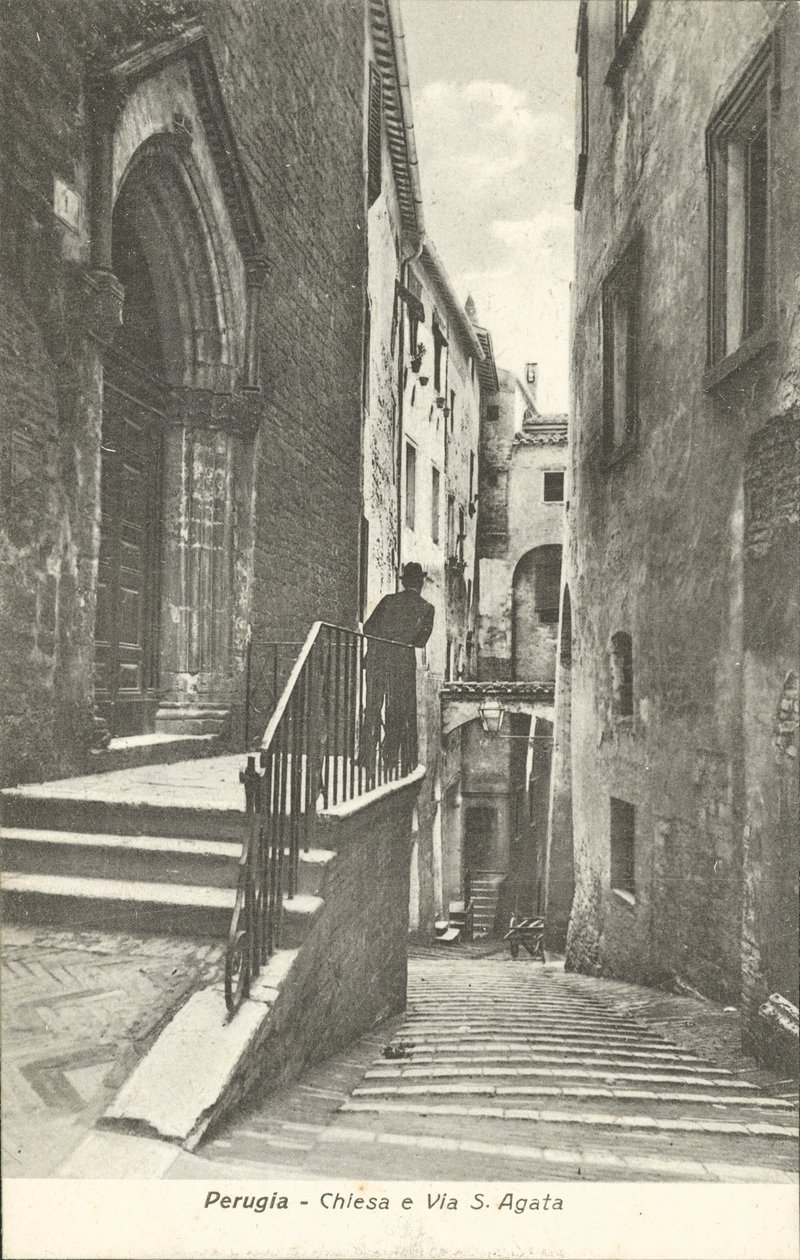 Perugia: Chiesa e Via S Agata (b/w photo) da Italian Photographer