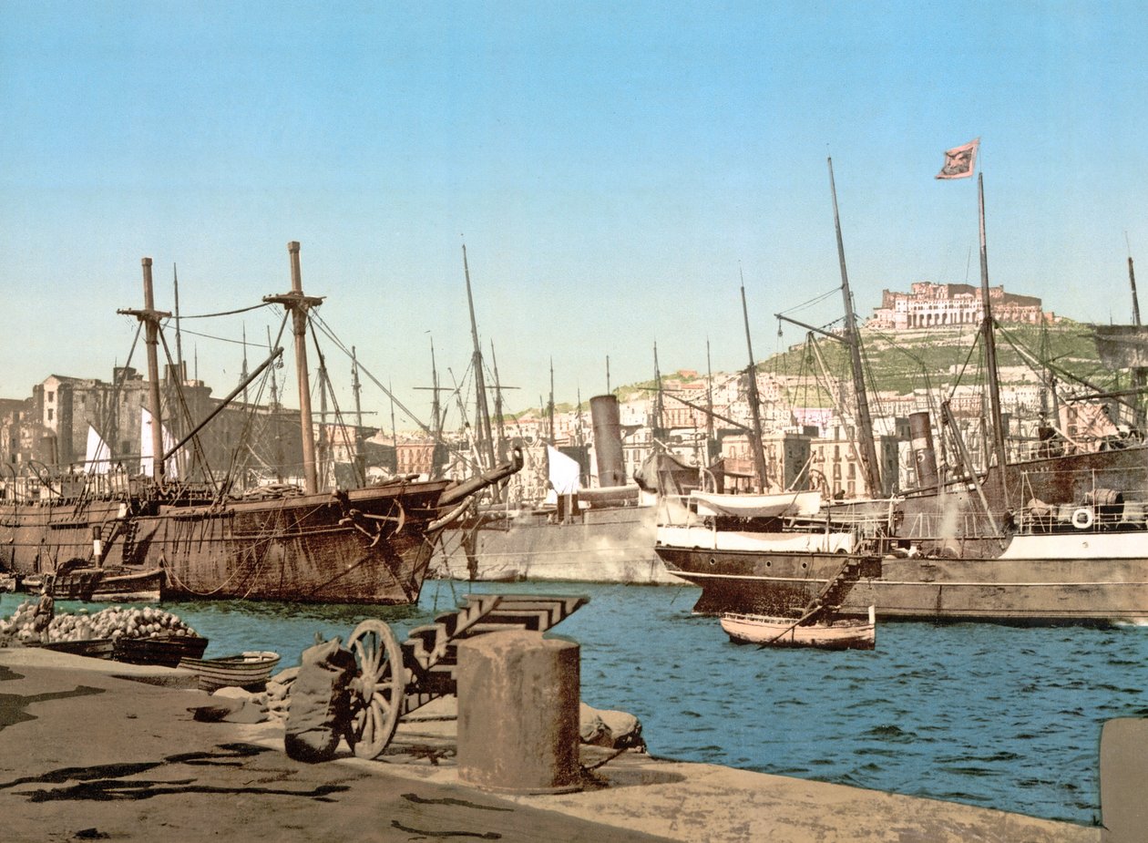 Porto di Napoli, pub. c.1891 da Italian Photographer