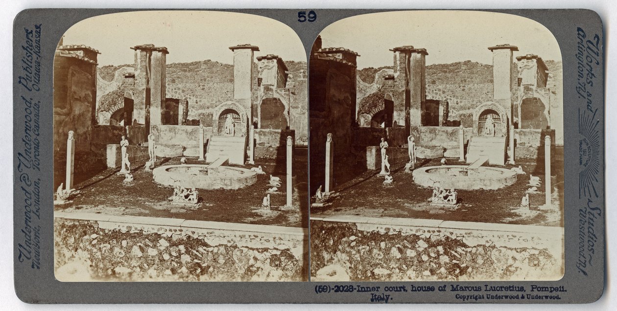 La Casa di Marco Lucrezio, Pompei, dalla Underwood Travel Library, 1895 da Italian Photographer