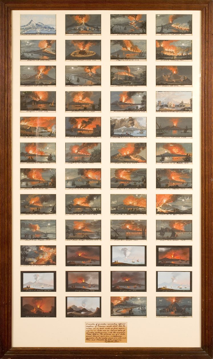 Una collezione di quarantotto vedute di eruzioni vulcaniche da Italian School