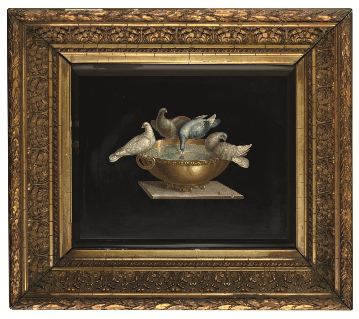 Una placca micromosaica romana che raffigura le colombe di Plinio, fine XIX secolo da Italian School