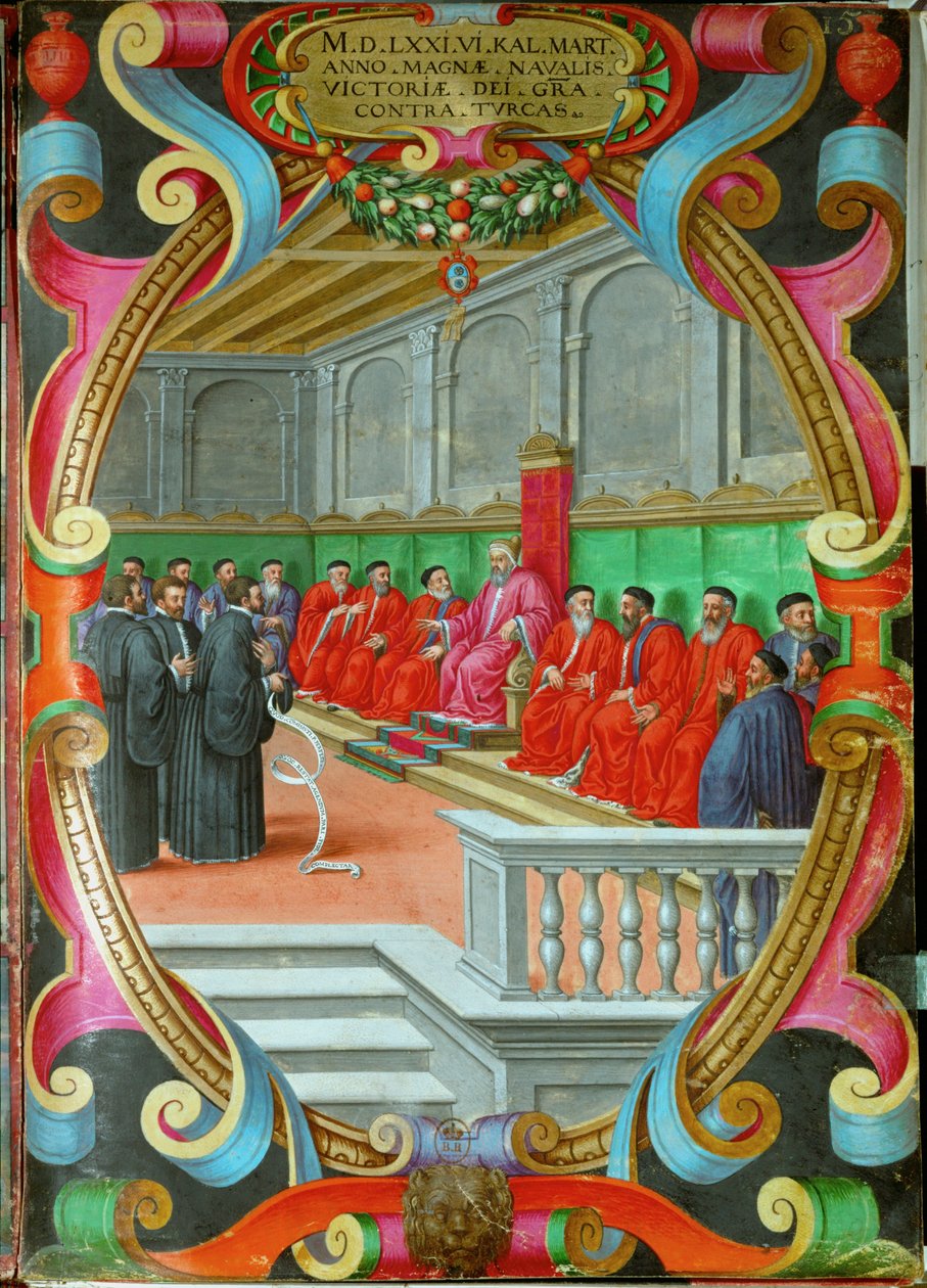Riunione del Gran Consiglio di Venezia presieduta dal doge Sebastiano Venier da Italian School