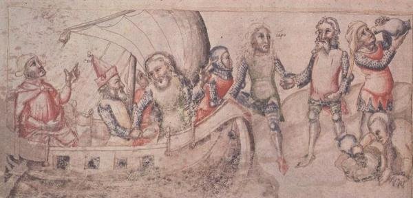 Add 15477 fol.2v Jason parte per il suo viaggio, da 
