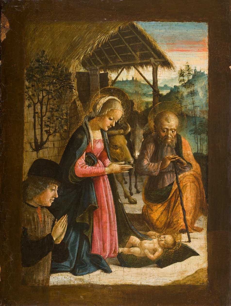 Adorazione del Bambino con ritratto del donatore da Italian School