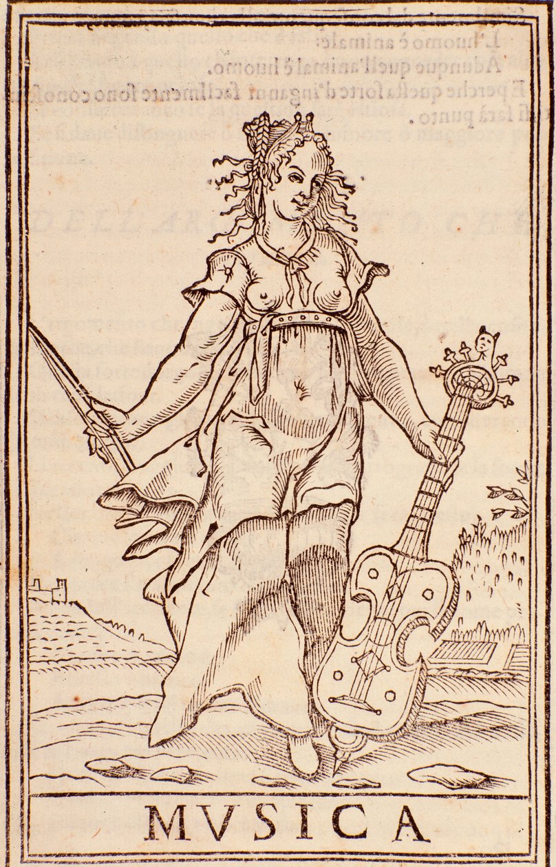 Allegoria della musica, pagina da "Somma di tutte le scienze" saggio di Aurelio Marinati da Italian School