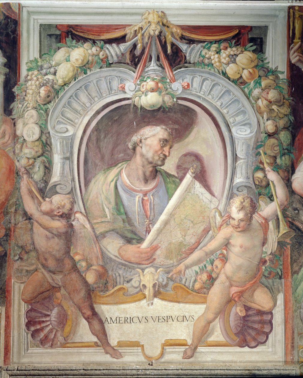 Amerigo Vespucci, nella Sala del Mappamondo da Italian School