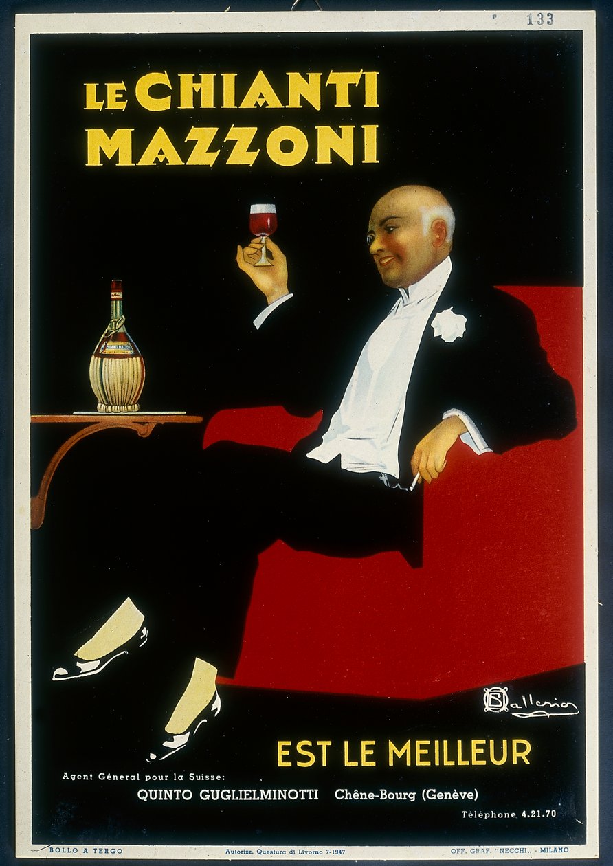 Un manifesto storico del Chianti "Mazzoni da Italian School
