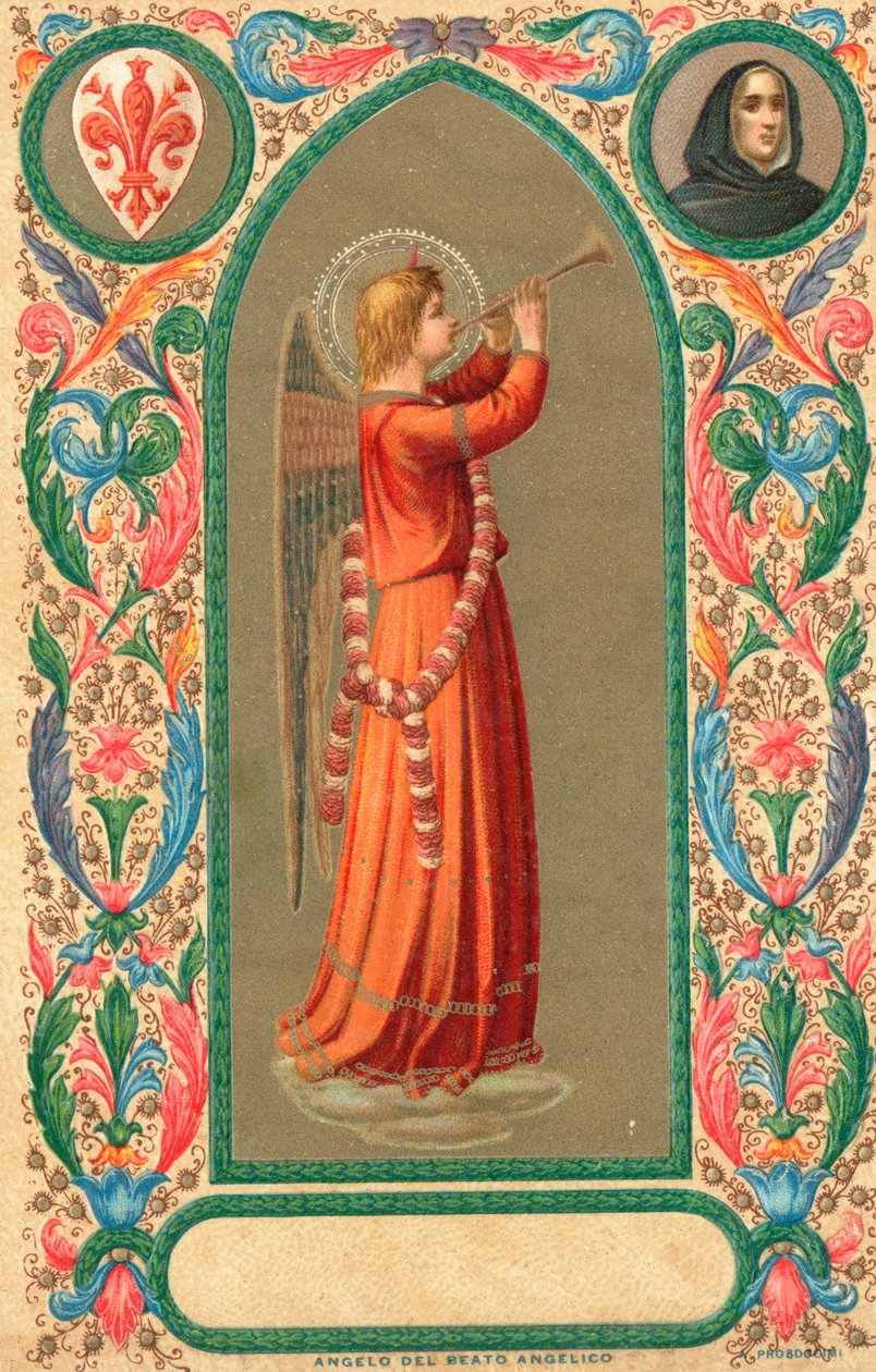 Angelo Del Beato Angelico (colour litho) da Italian School