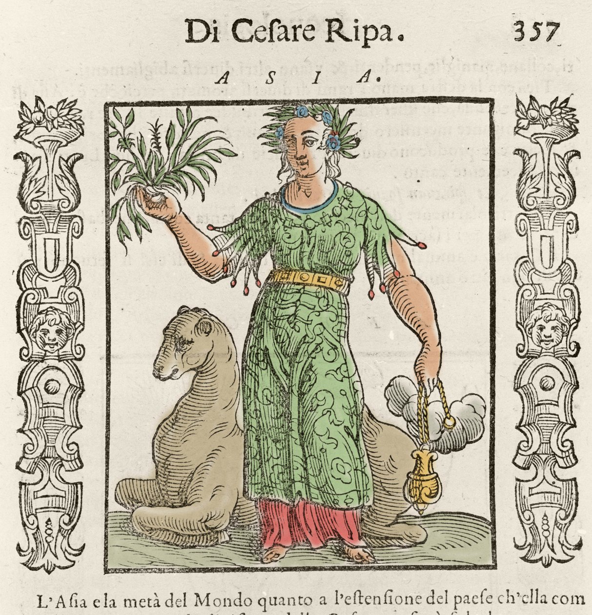 Allegoria asiatica con un cammello. Incisione da "Iconologia" di Cesare Ripa da Italian School