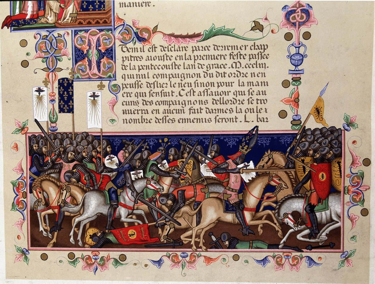 Scena di battaglia durante le Crociate - Dettaglio degli Statuti dell