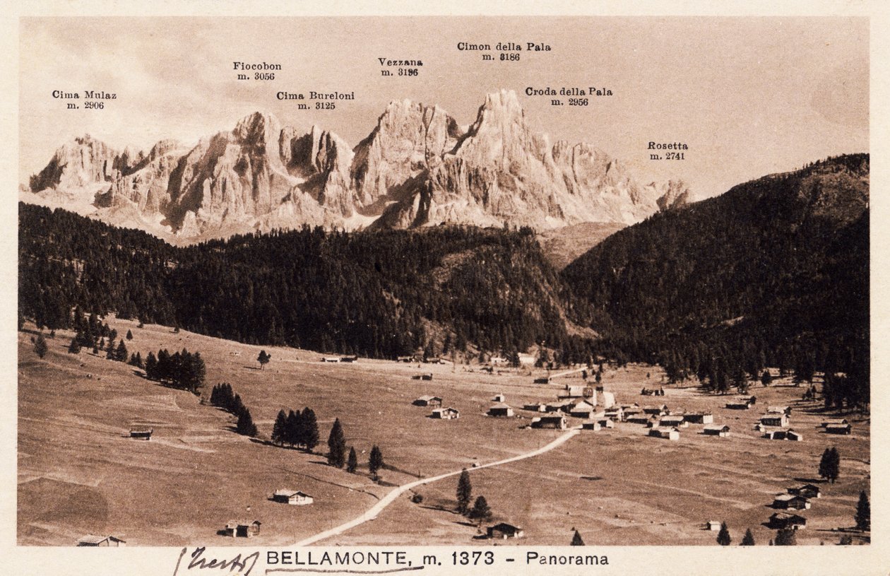 Bellamonte, frazione di Predazzo, cartolina, Trentino-Alto Adige, Italia, XX secolo da Italian School