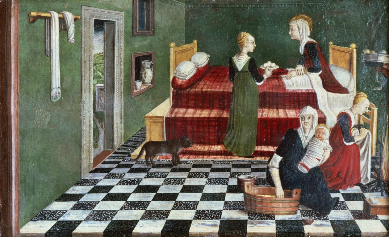 Nascita della Vergine (comparto di una predella), Veneto, c.1480 da Italian School