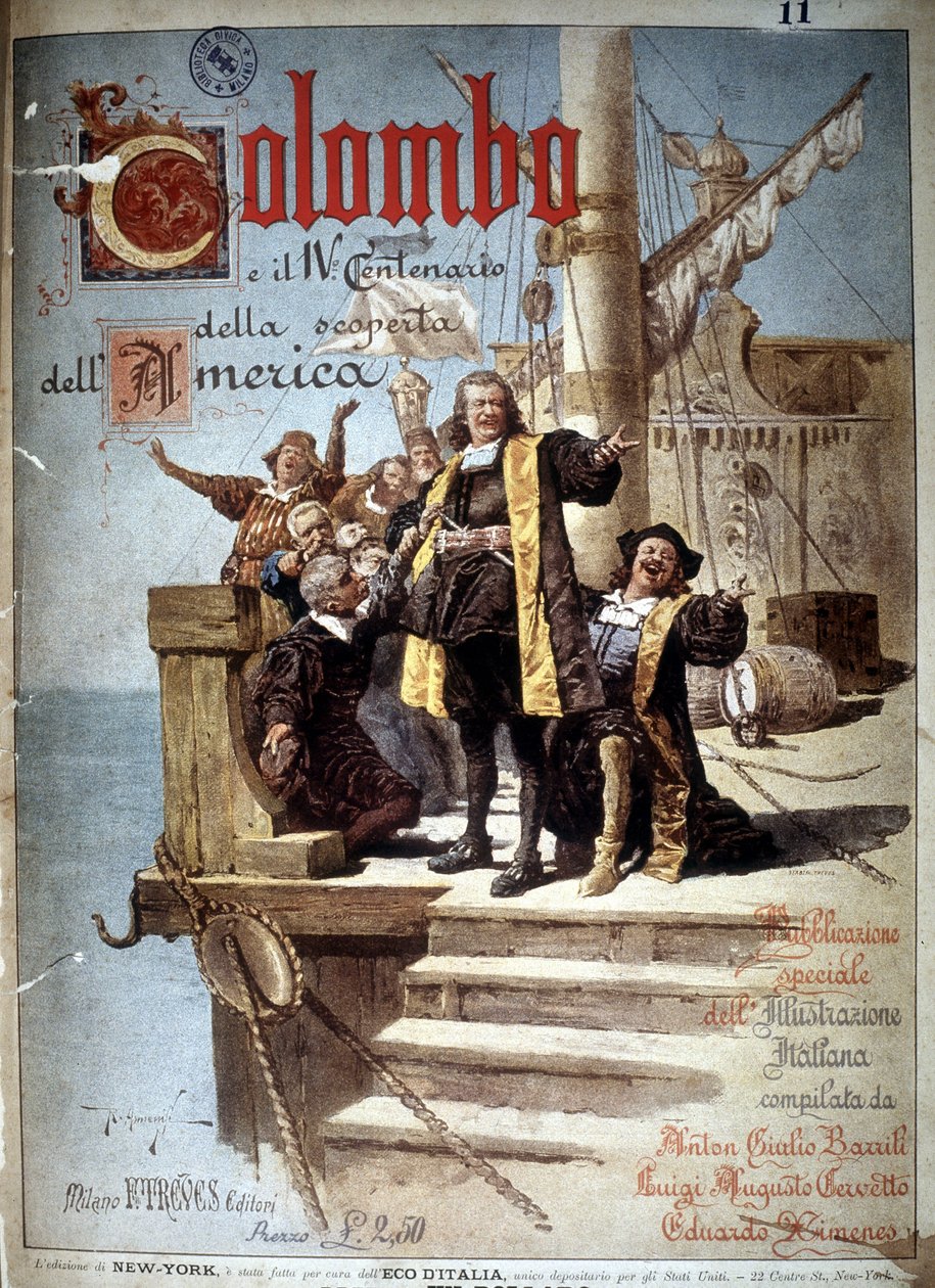 Copertina del libro su Cristoforo Colombo per il 4° centenario della scoperta dell