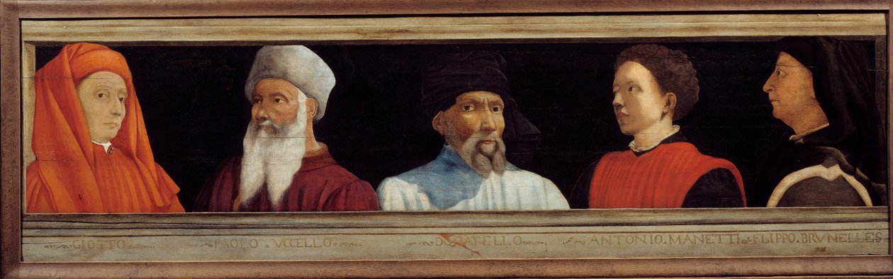 Cassone con 5 ritratti del Maestro del Rinascimento Fiorentino da Italian School