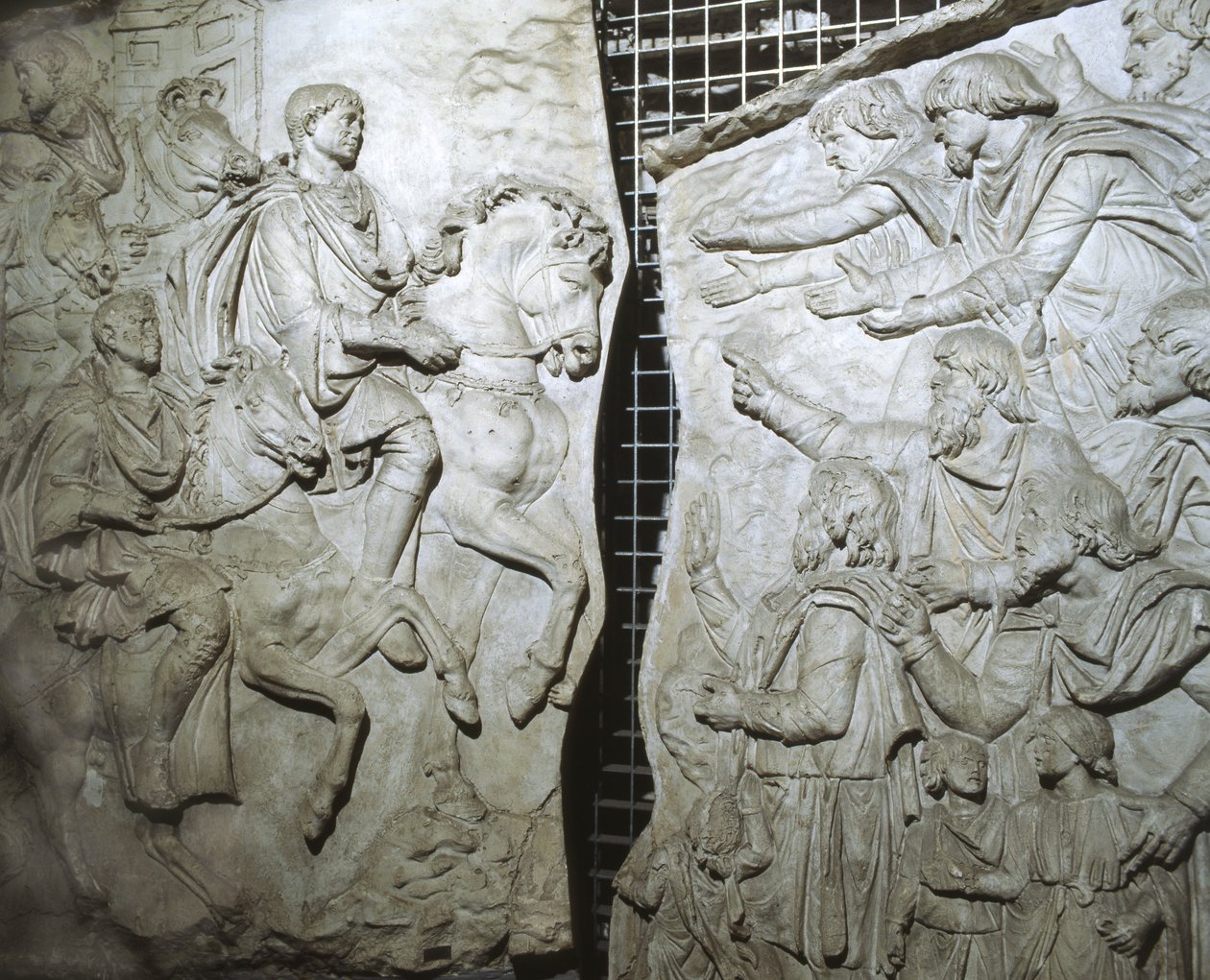 Calco di parte del rilievo della Colonna Traiana, Roma da Italian School