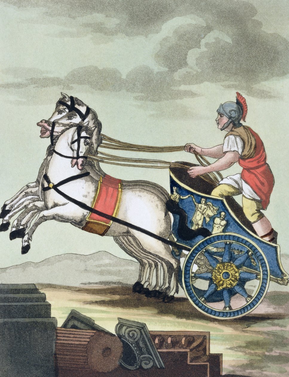 Disegno Del Carro Da Guerra Romano Stampe Antiche & Disegni | Antichi