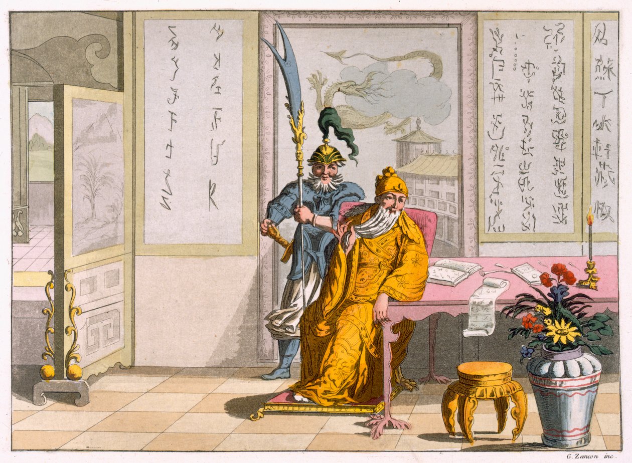 Leader religiosi taoisti cinesi: La Divinità Kuan-ti, inciso da Fumagalli e Bramatti, c.1820-30 da Italian School