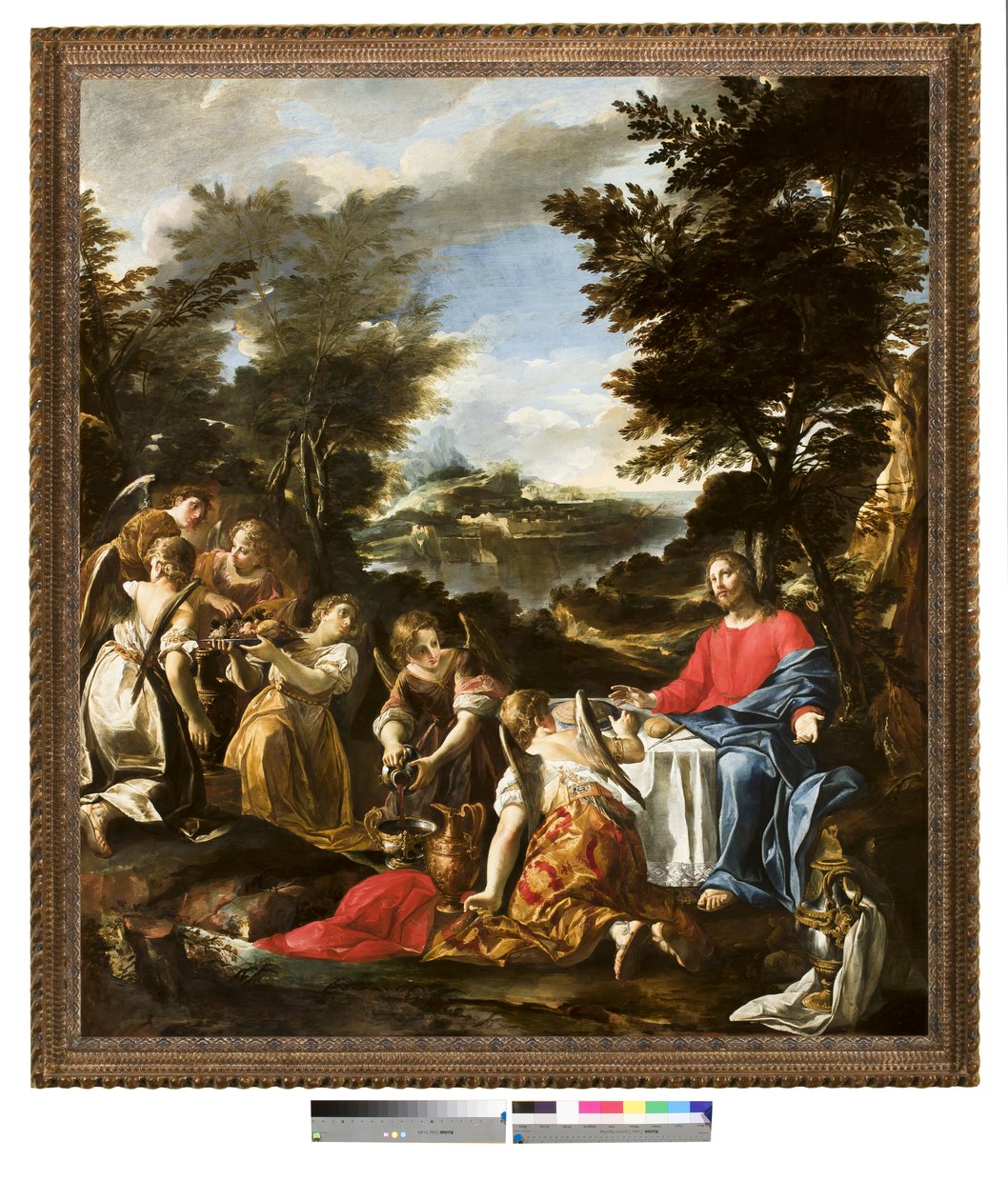 Cristo servito dagli angeli, c.1650-1700 da Italian School