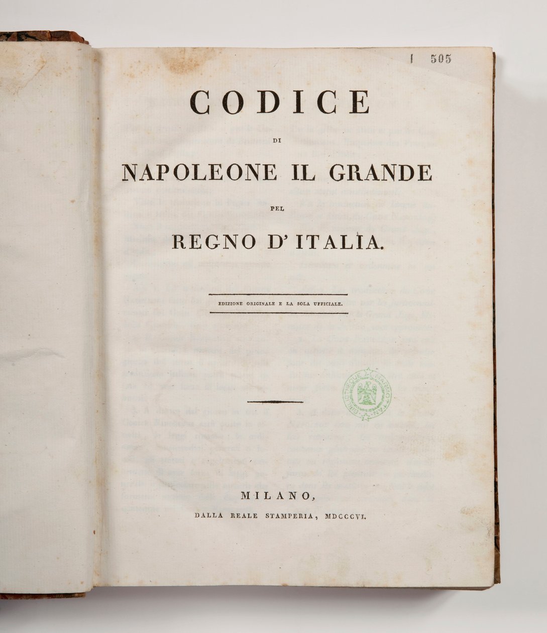 Codice di Napoleone il Grande per il Regno d