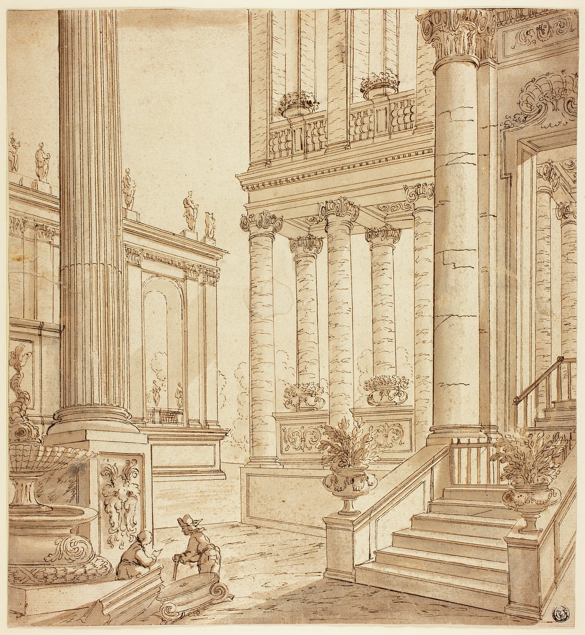 Portico colonnato da Italian School