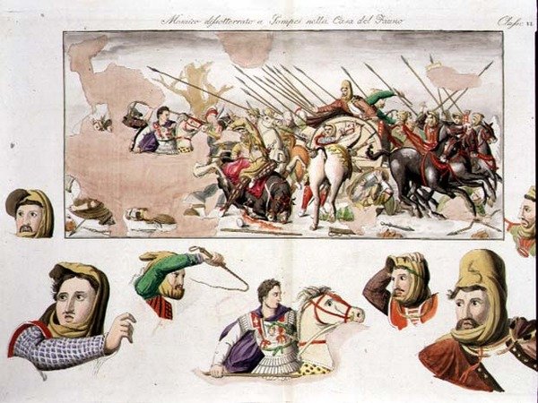 Copia del Mosaico di Alessandro dalla Casa del Fauno, Pompei, tavola 10, classe 6 da Parte I di 