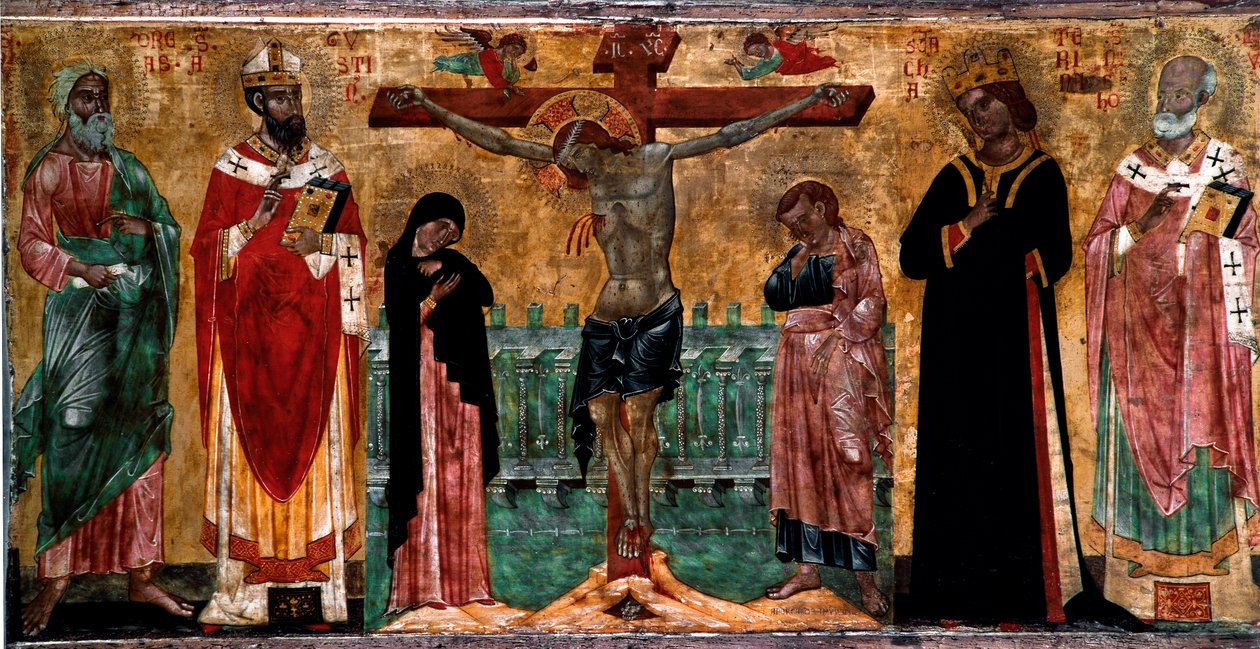 Crocifissione e santi. Pittura su legno di artista anonimo della scuola veneto-bizantina. Venezia, Museo Correr da Italian School