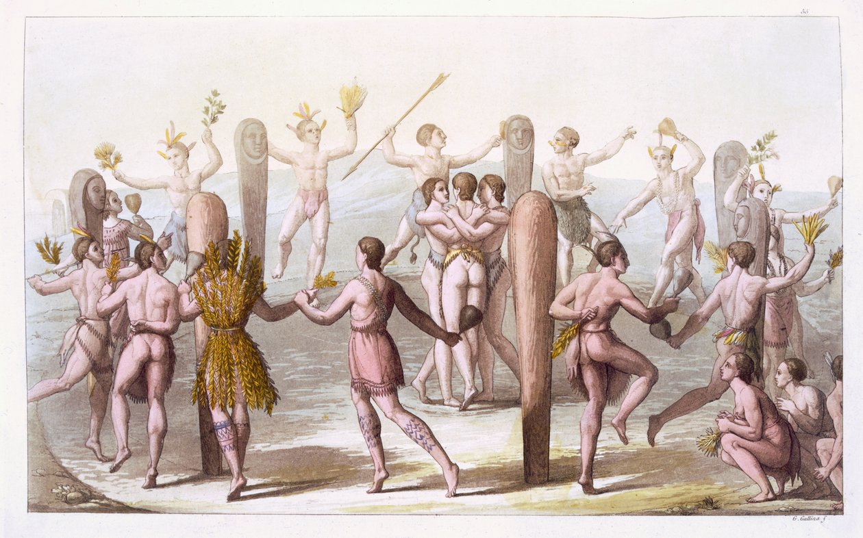 Danza degli abitanti nativi della Virginia, c.1820 da Italian School