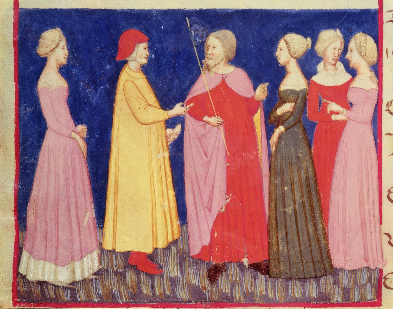 Dante e Beatrice in Paradiso, dalla Divina Commedia di Dante Alighieri (1265-1321) da Italian School