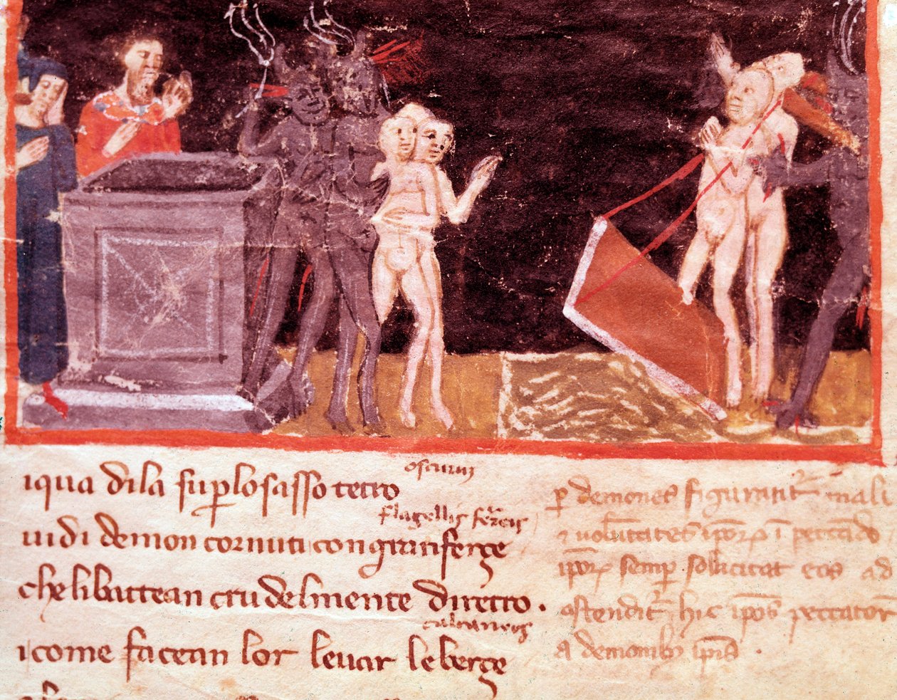 Dante e Virgilio circondati dai ruffiani e seduttori (canto 18 dell