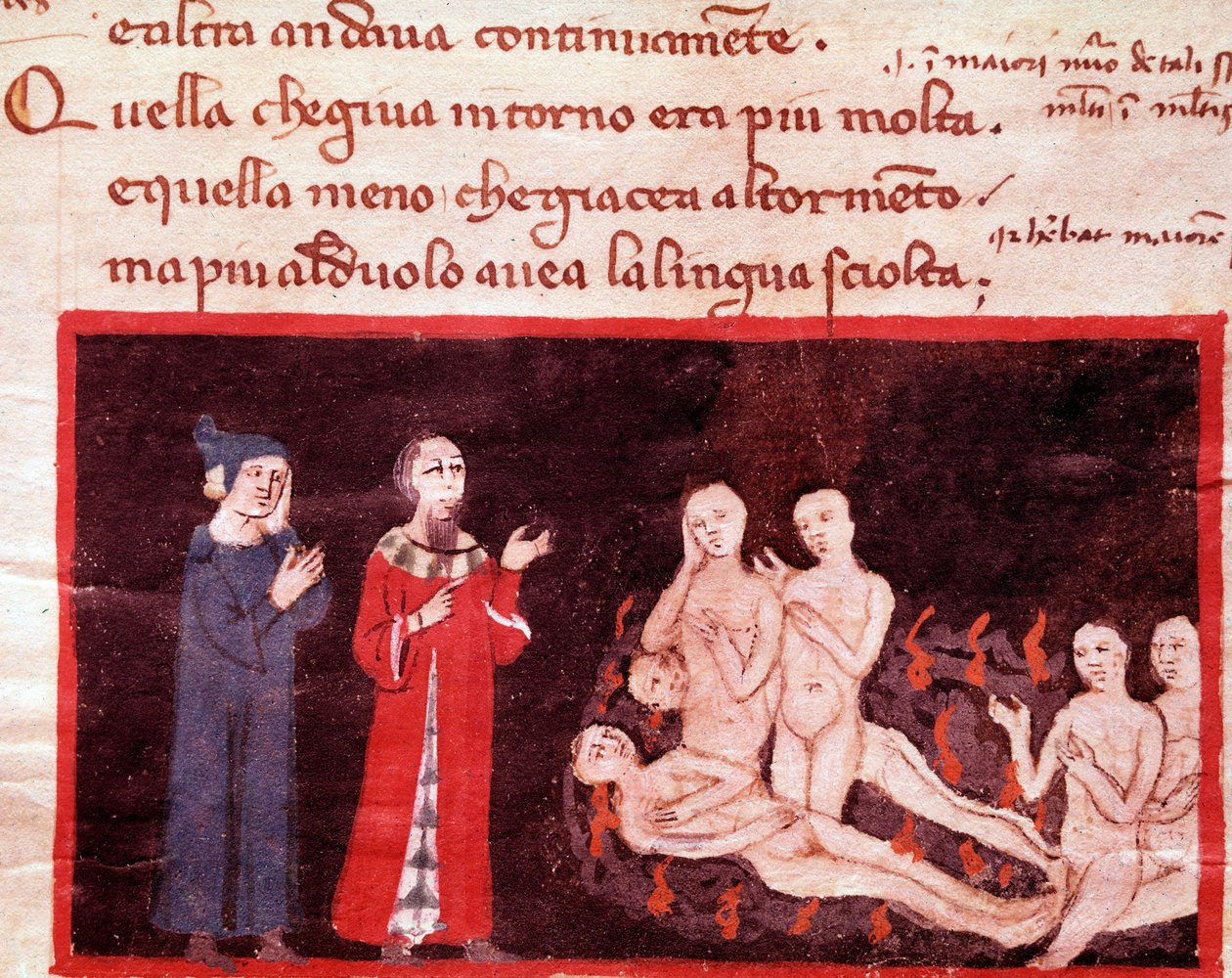 Dante e Virgilio circondati dai violenti (canto 14 dell