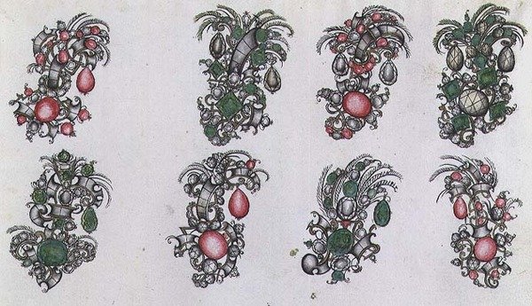 Disegni per aigrettes da Italian School
