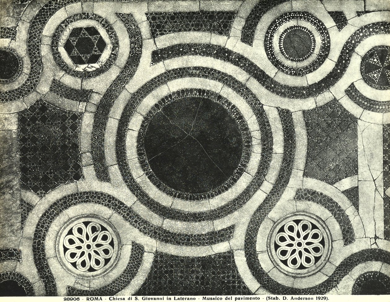 (dettaglio) del pavimento cosmatesco della Basilica di San Giovanni in Laterano, Roma da Italian School