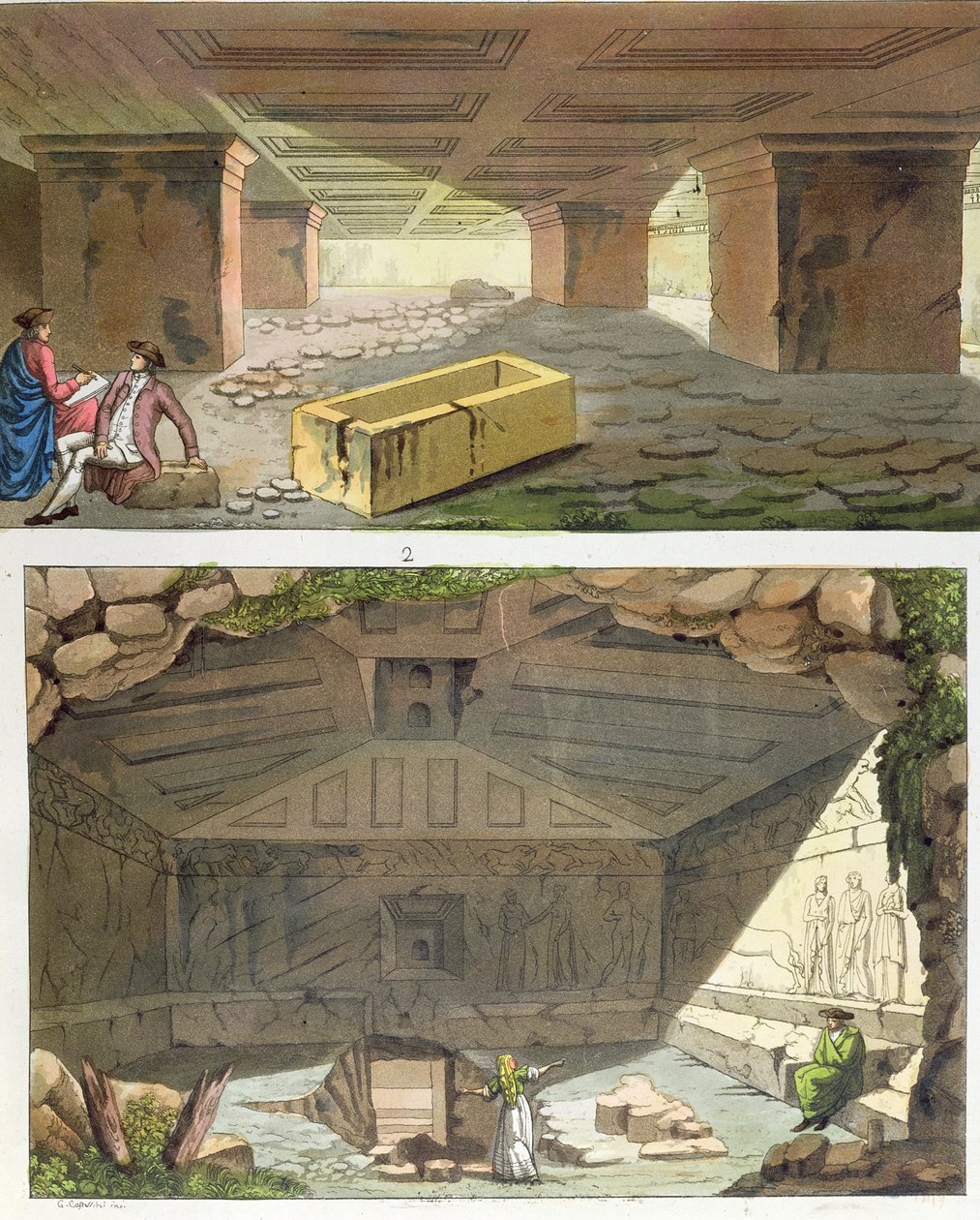 Scoperta di tombe etrusche, c.1820 da Italian School