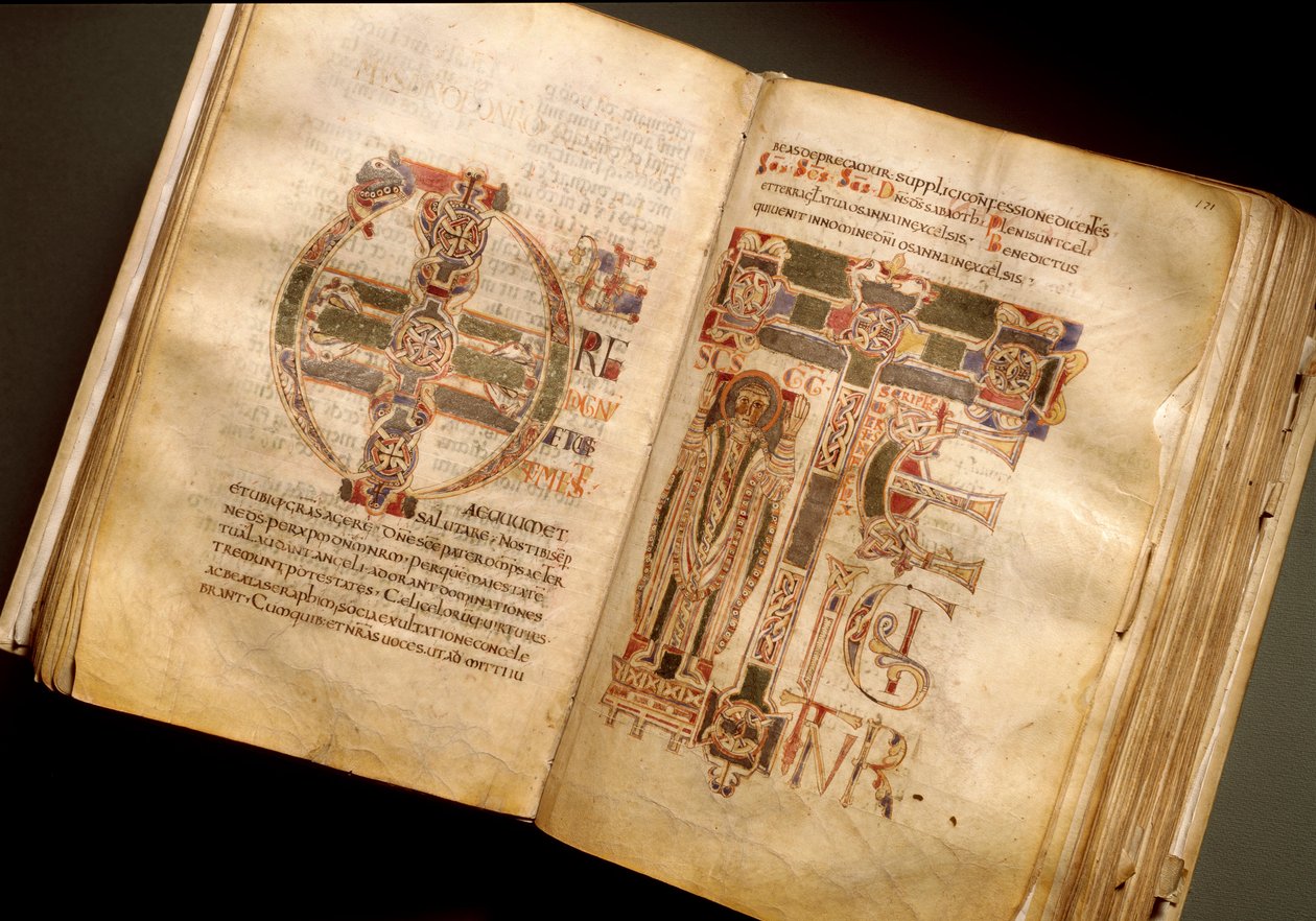Doppia pagina di un manoscritto liturgico dell