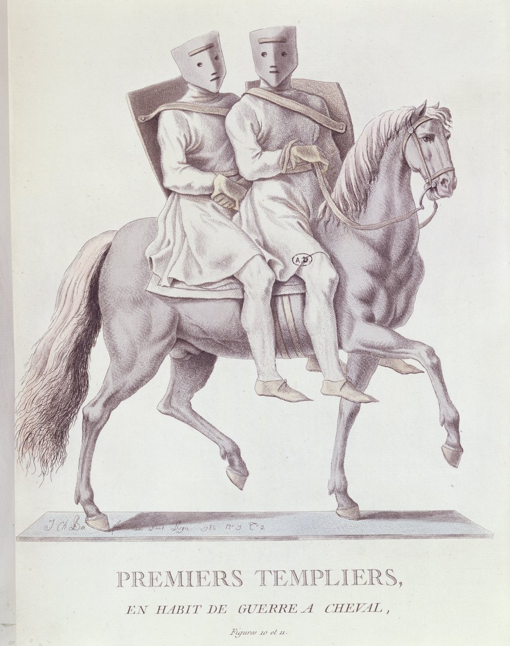 Primi Cavalieri Templari a cavallo in abito da battaglia, 1783 da Italian School