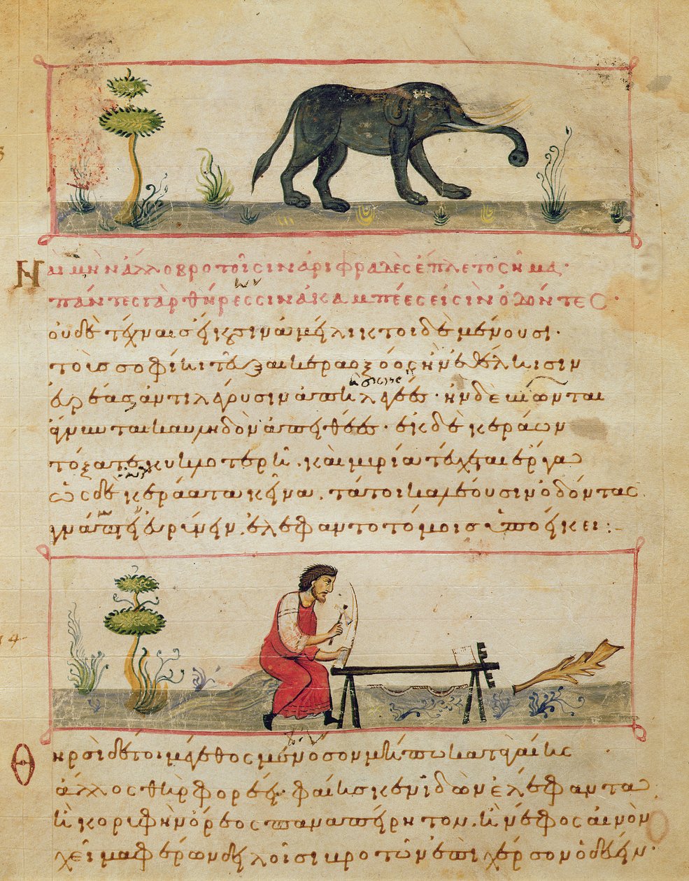 Elefante e lavoro tradizionale dell