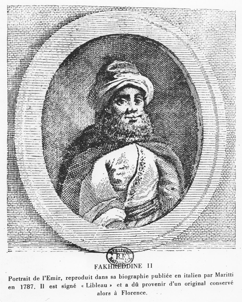 Emiro Fakhr-al-Din II (incisione) da Italian School