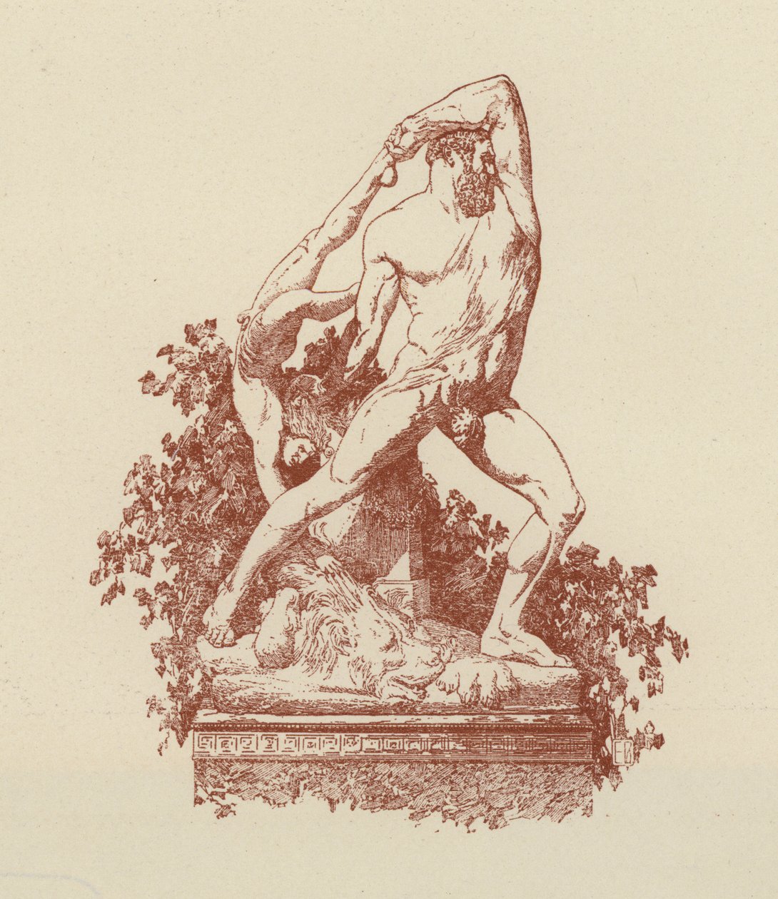 Ercole e Lica del Canova (litho) da Italian School