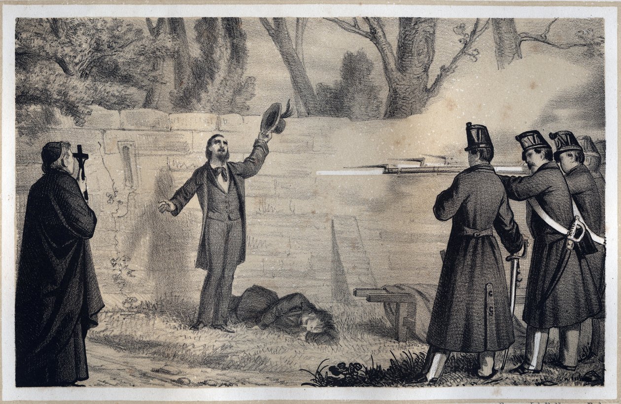 Esecuzione dei fratelli Bandiera (patrioti italiani, Attilio ed Emilio Bandiera) da Italian School