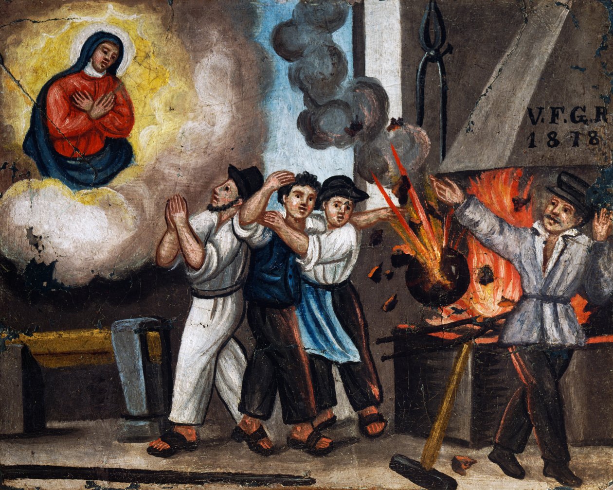 Esplosione al lavoro, ex-voto da Italian School