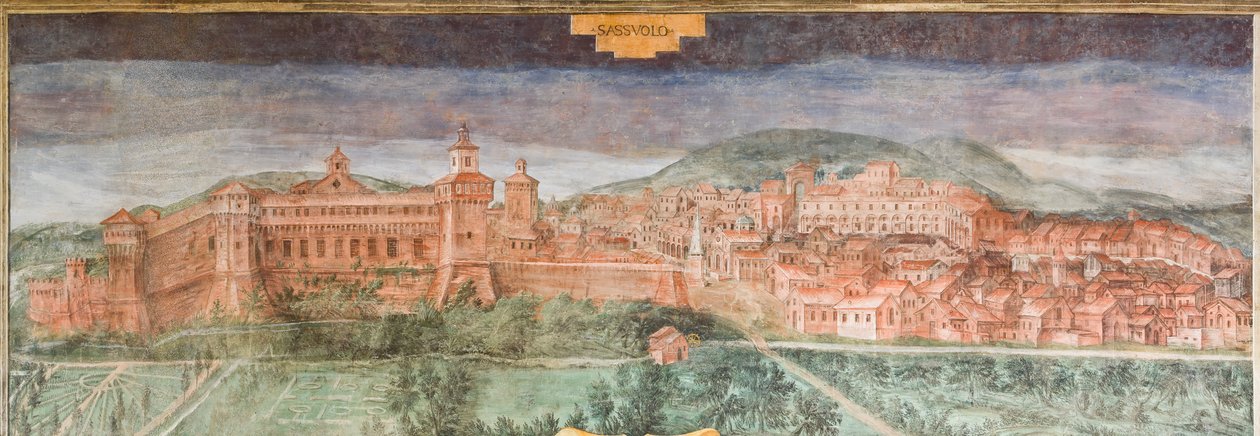 Fiorano modenese, Castello di Spezzano, Sala delle Vedute: Veduta di Sassuolo da Italian School