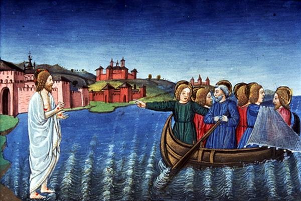 I discepoli pescano nel Lago di Galilea da Italian School