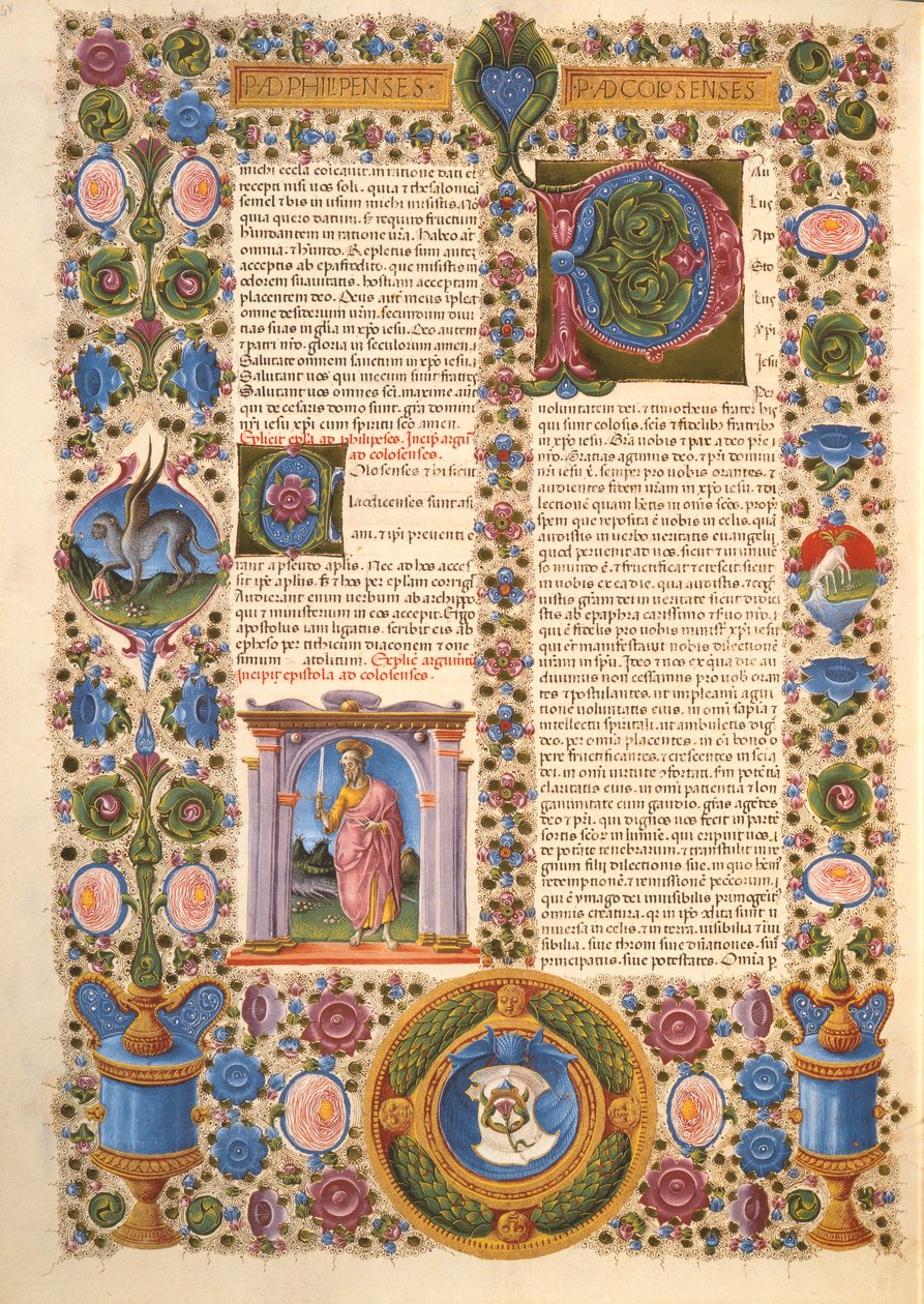 Lettera di San Paolo ai Colossesi, dalla Bibbia di Borso d