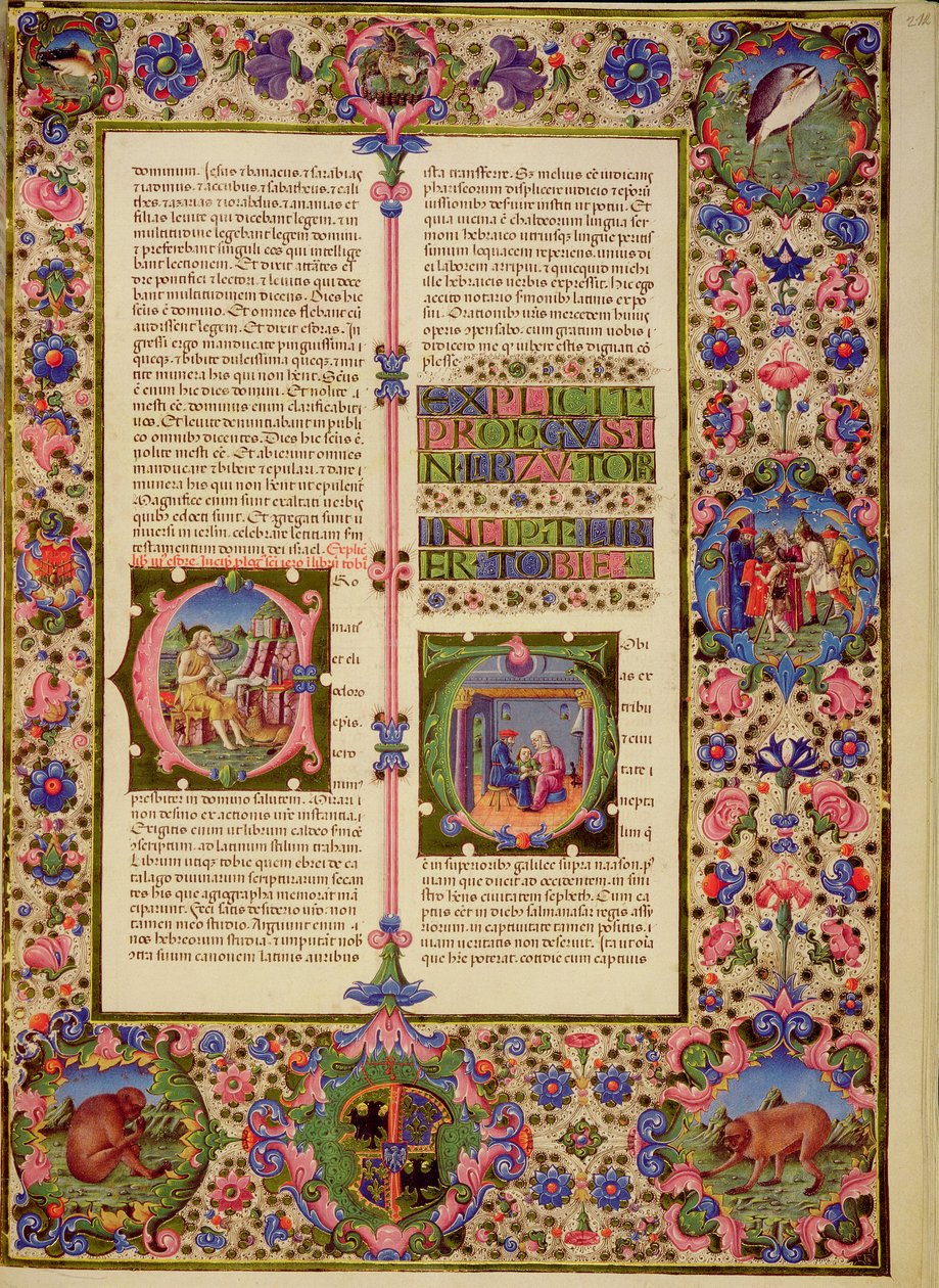 Fol.212r Libro di Tobia, dalla Bibbia di Borso d