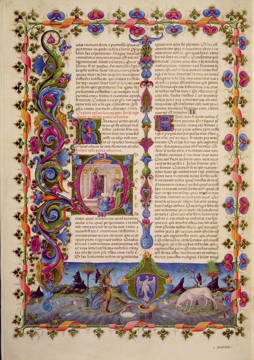Lettera di San Giovanni agli Apostoli, dalla Bibbia di Borso d