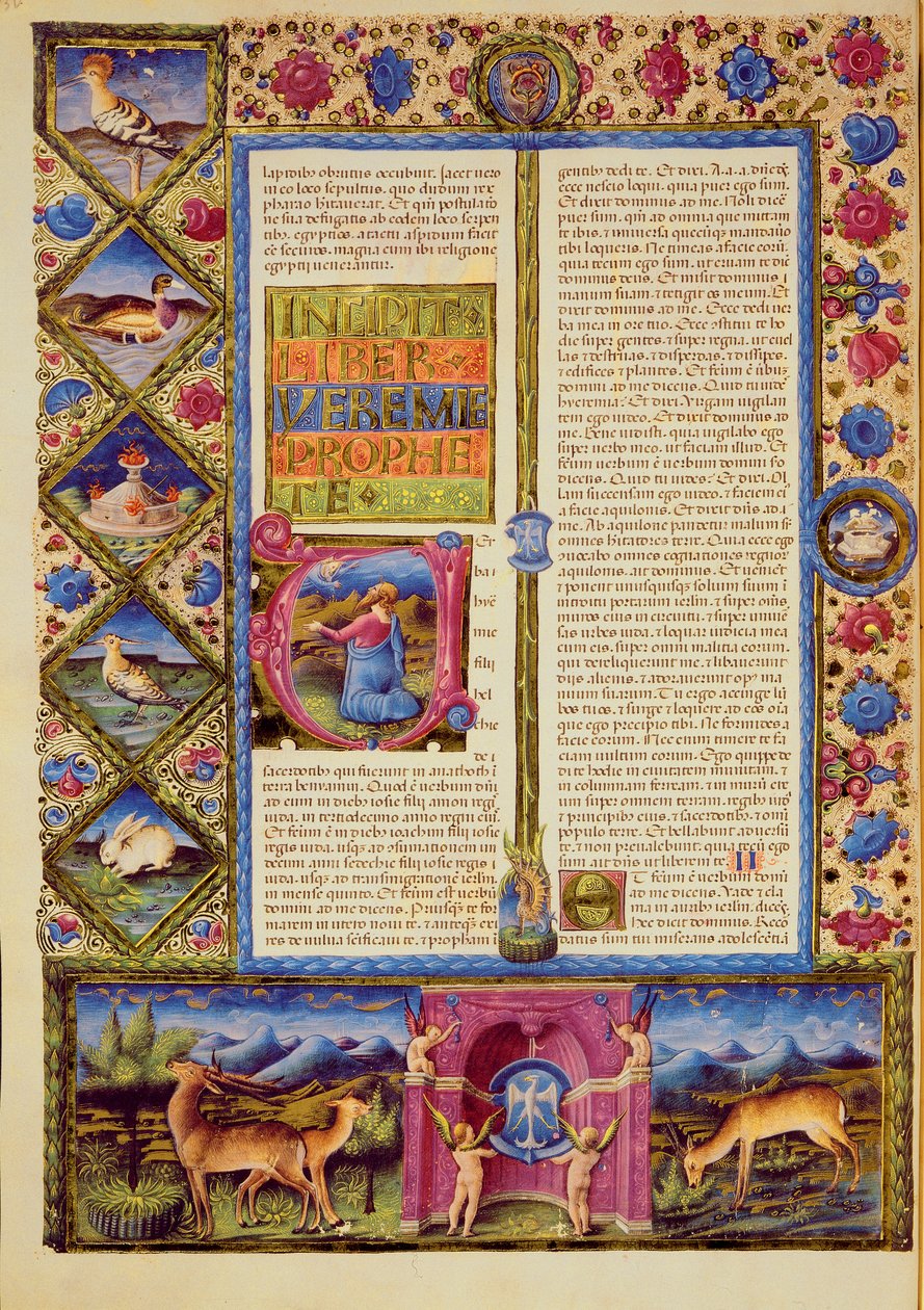Apertura del libro di Geremia, dalla Bibbia di Borso d