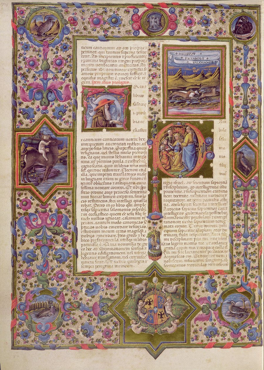 Apertura del libro di Salomone, dalla Bibbia di Borso d