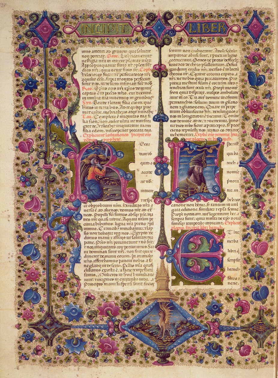 Apertura del Libro del Profeta Baruc, dalla Bibbia di Borso d