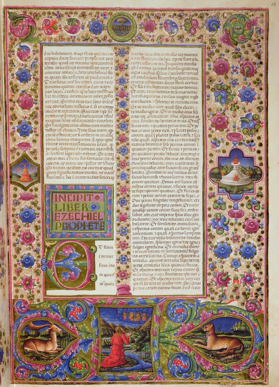 Apertura del libro di Ezechiele, dalla Bibbia di Borso d