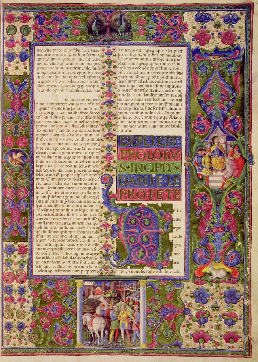 Apertura del Libro del Profeta Daniele, dalla Bibbia di Borso d
